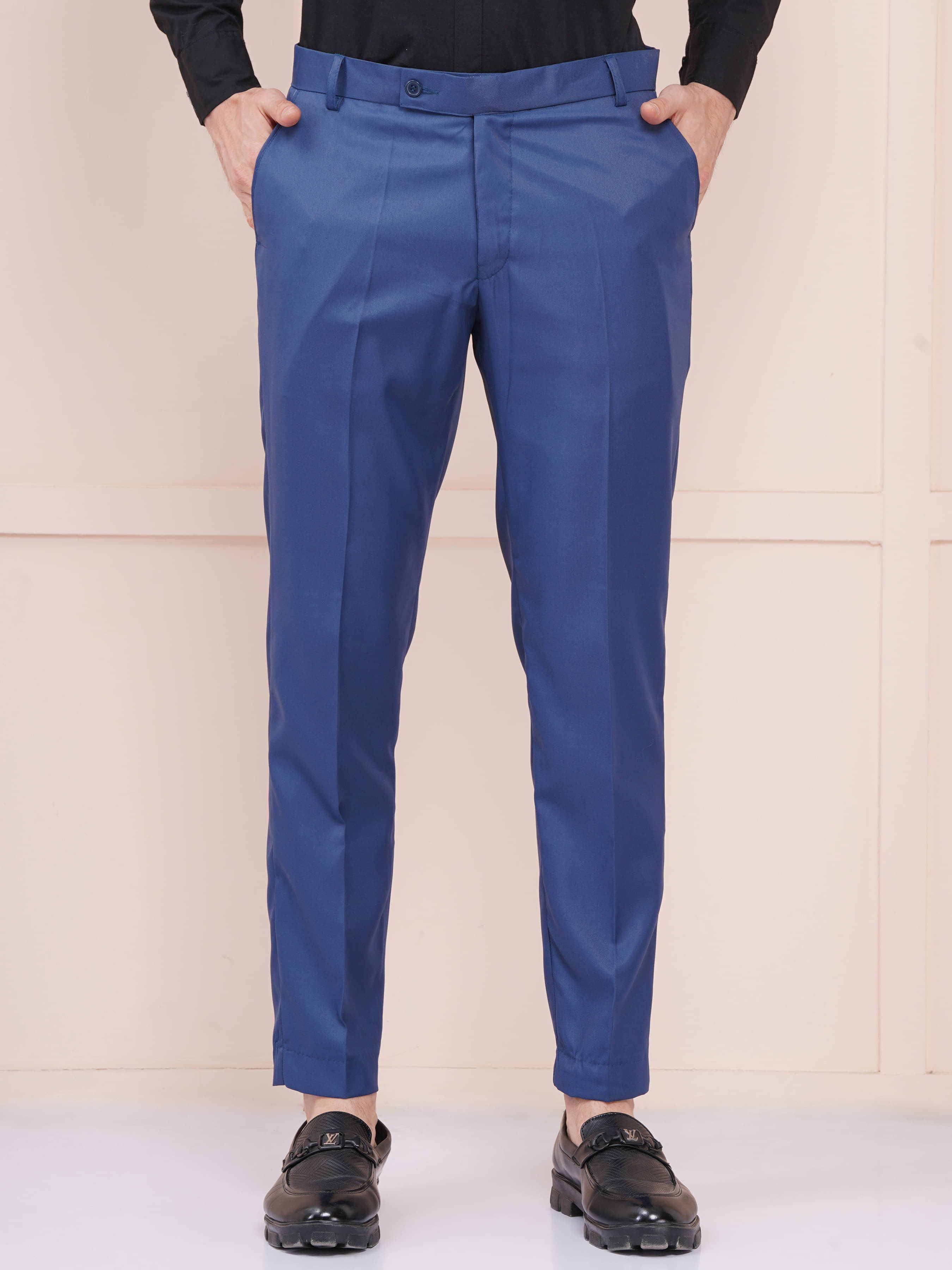     			AXOLOTL Regular Flat Men's Formal Trouser - Navy Blue ( Pack of 1 )