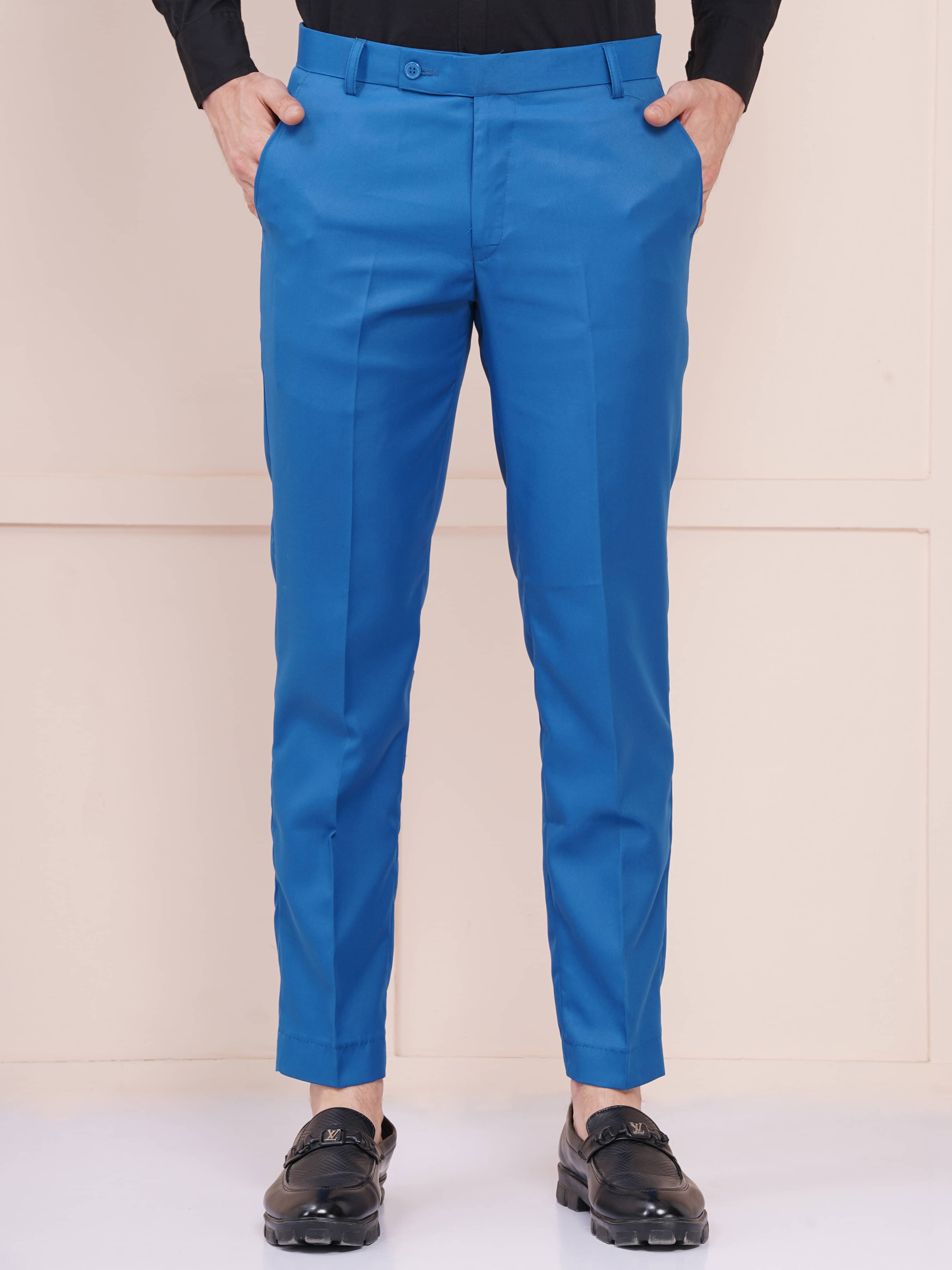     			AXOLOTL Regular Flat Men's Formal Trouser - Dark Blue ( Pack of 1 )