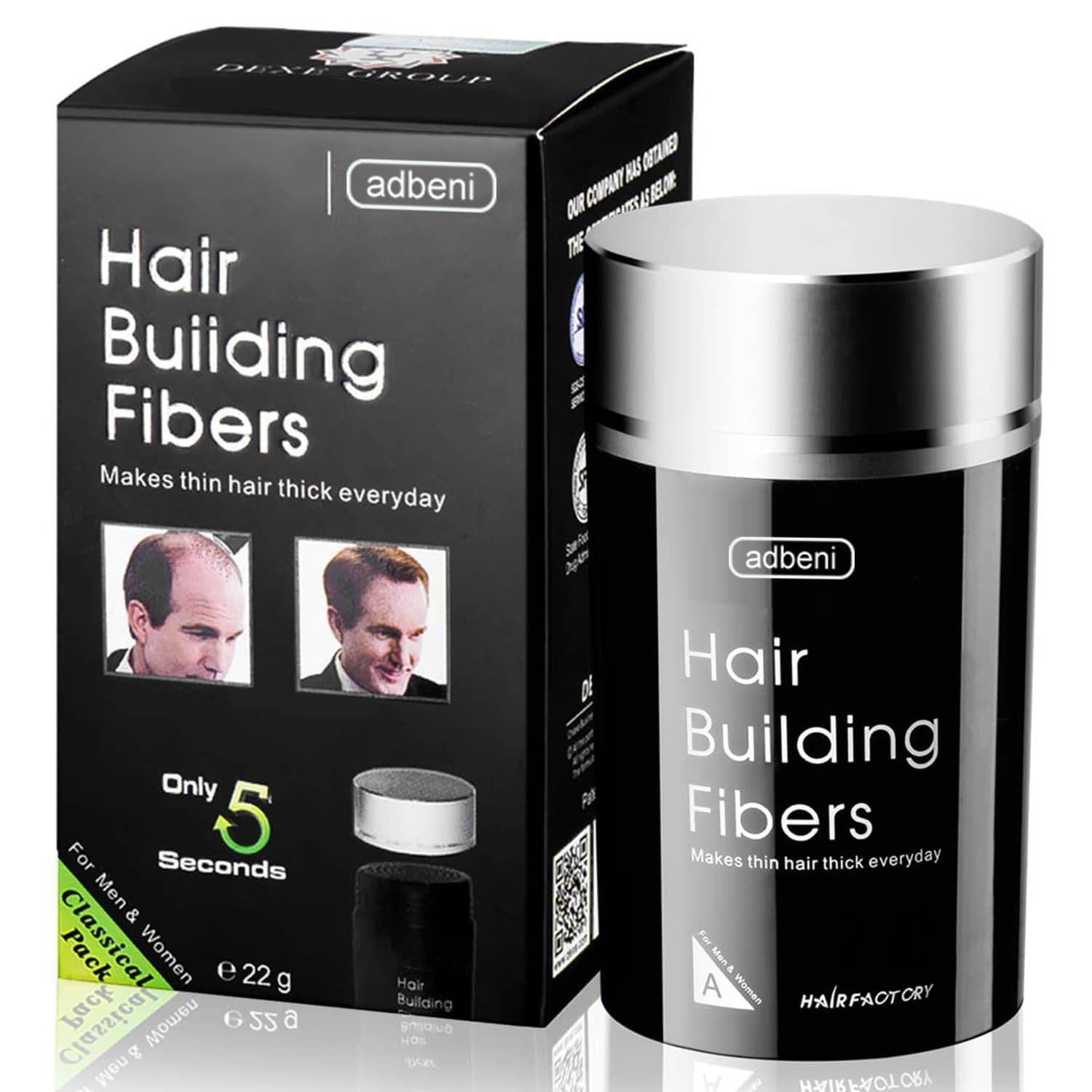 Adbeni Black Hair Fibers For Damaged Hair ( 22gm )
