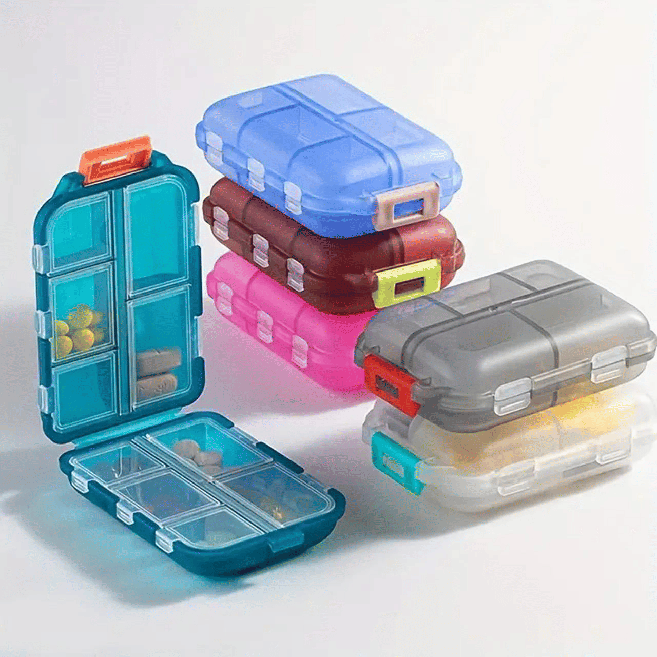Arni Medicine Pill Box Plastic Multicolor Multi-Purpose Container ( Set of 1 )