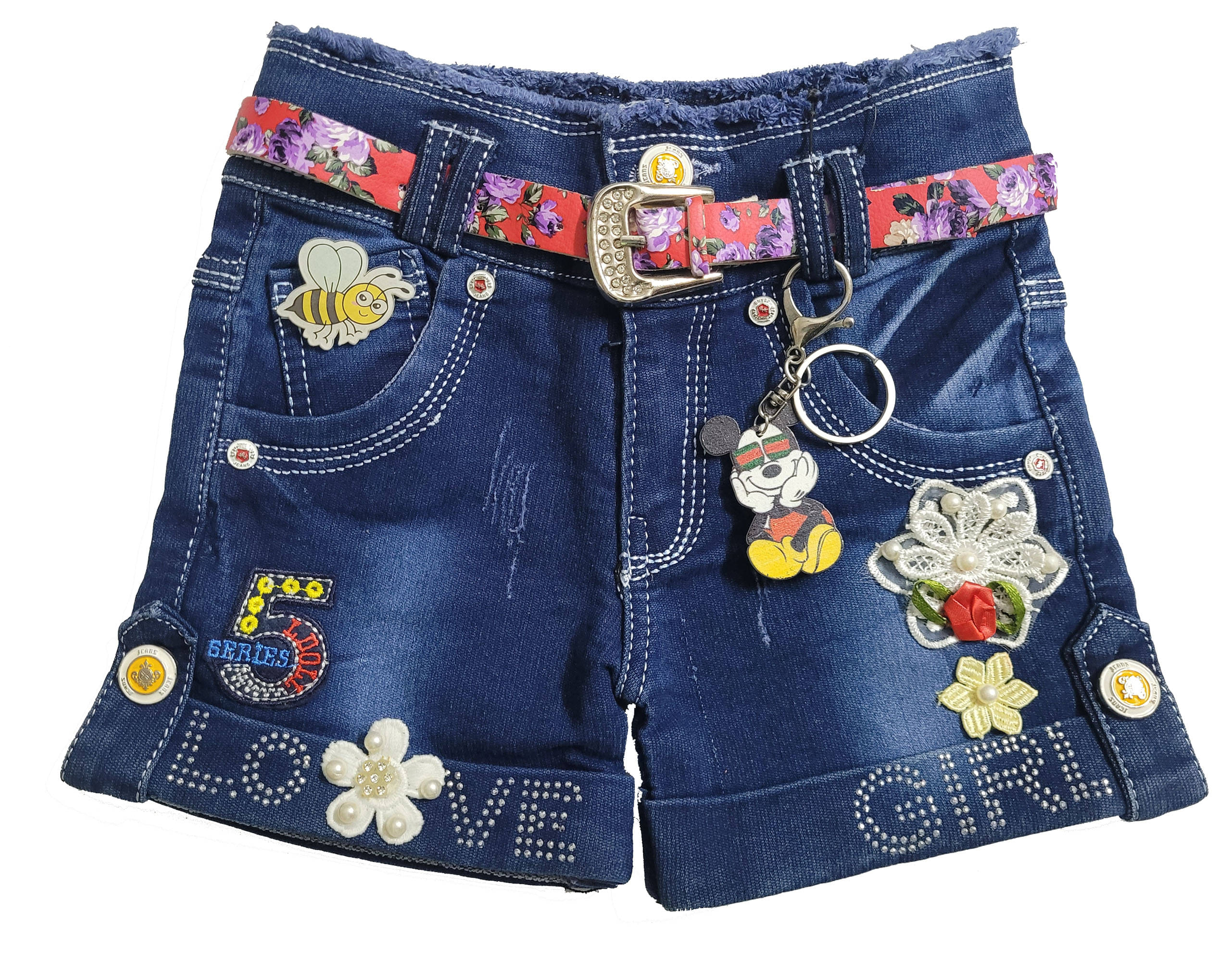     			Arshia Fashions Pack of 1 Girls Denim Shorts ( Blue )