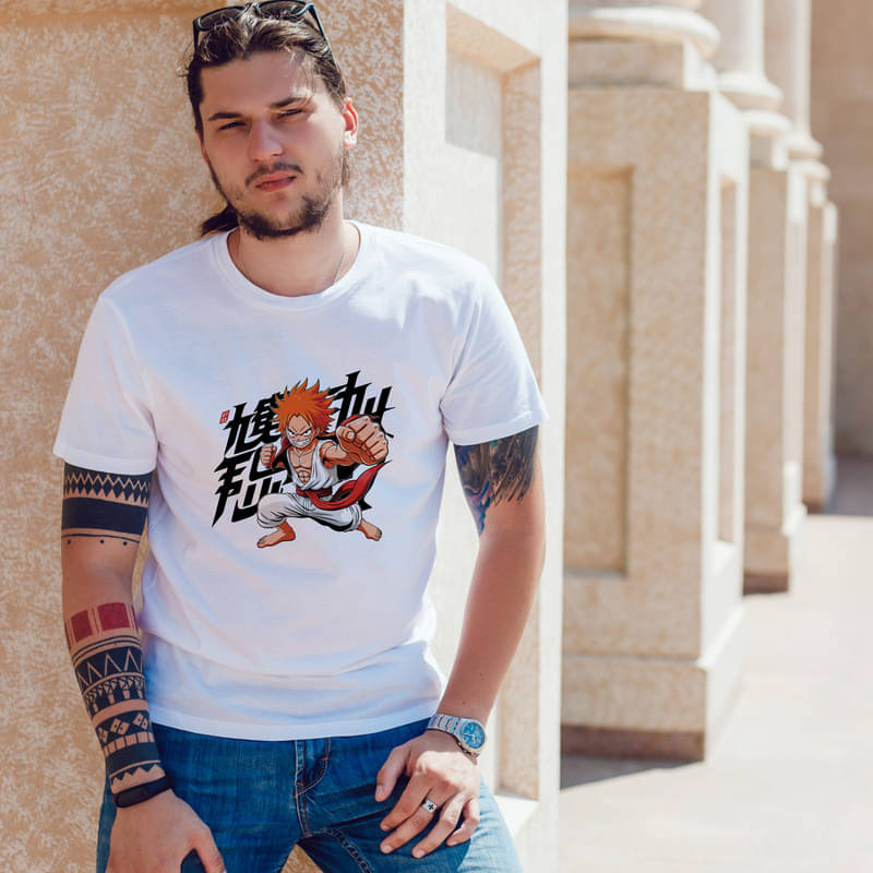     			BINAYAK Men Cotton Regular Fit Printed T-Shirt ( White )