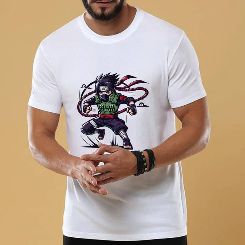     			BINAYAK Men Cotton Regular Fit Printed T-Shirt ( White )