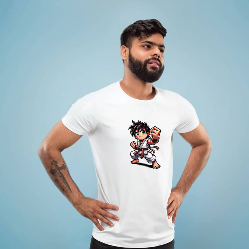 BINAYAK Men Cotton Regular Fit Printed T-Shirt ( White ) BINAYAK Men Cotton Regular Fit Printed T-Shirt ( White )