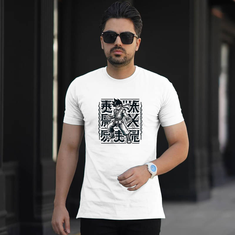     			BINAYAK Men Cotton Regular Fit Printed T-Shirt ( White )
