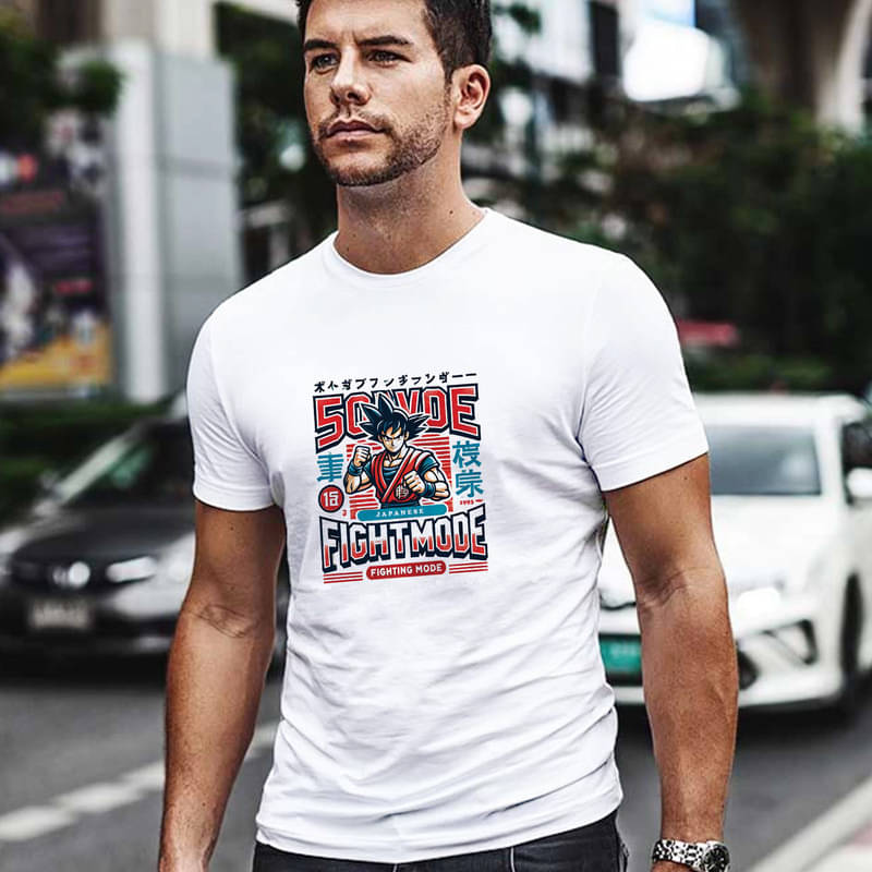     			BINAYAK Men Cotton Regular Fit Printed T-Shirt ( White )