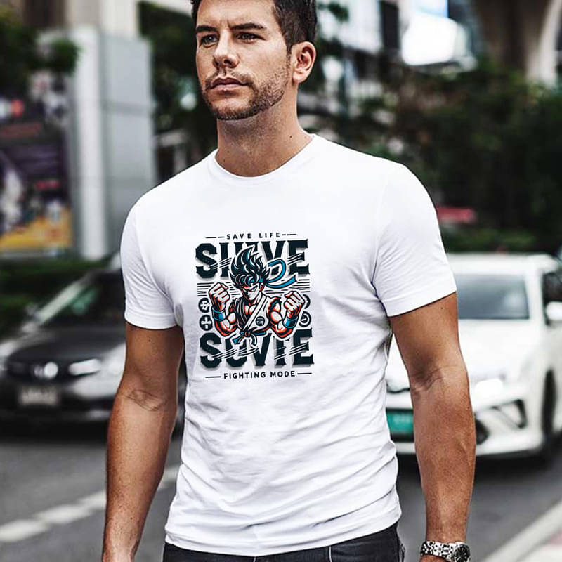 BINAYAK Men Cotton Regular Fit Printed T-Shirt ( White ) BINAYAK Men Cotton Regular Fit Printed T-Shirt ( White )