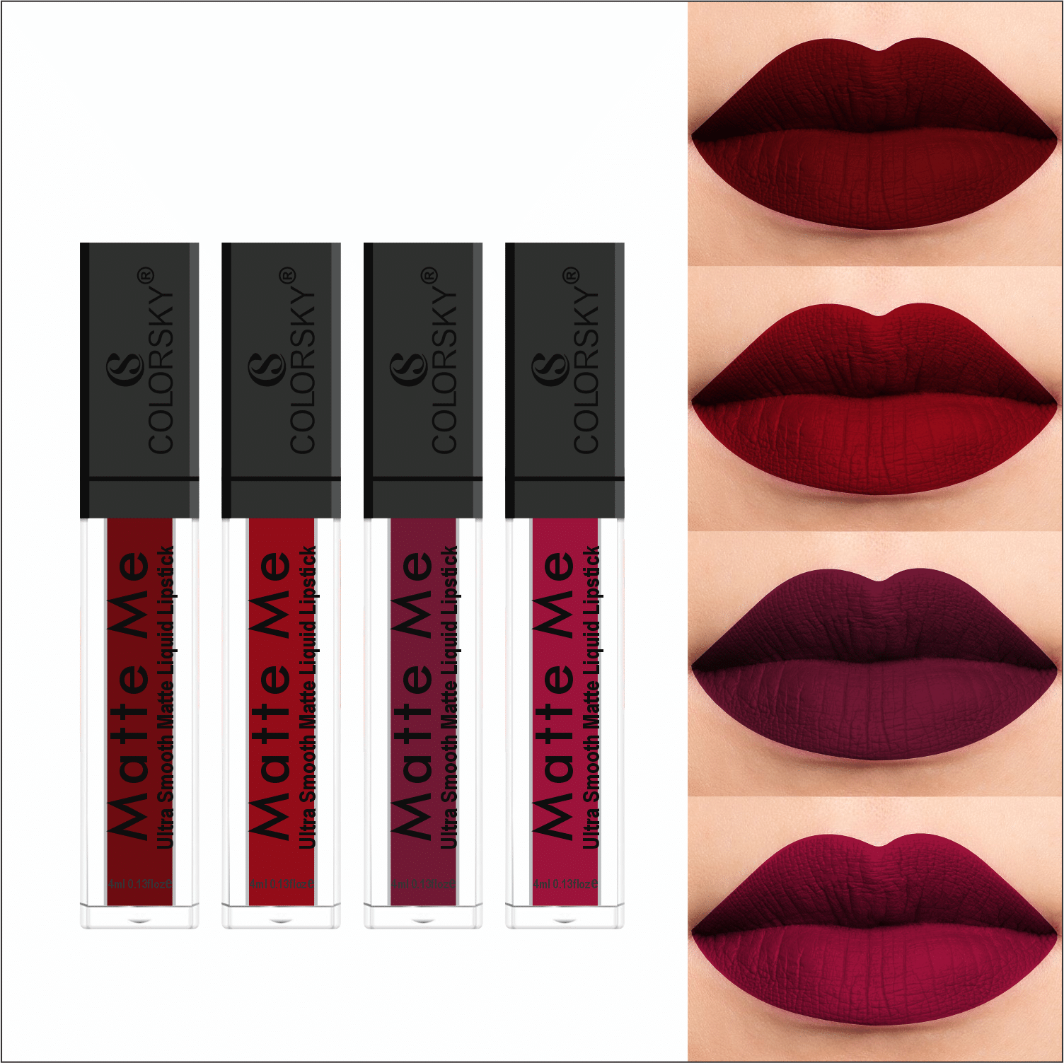 Color Sky Multi Matte Long Lasting Liquid Lipstick ( Pack of 4 ) Color Sky Multi Matte Long Lasting Liquid Lipstick ( Pack of 4 )