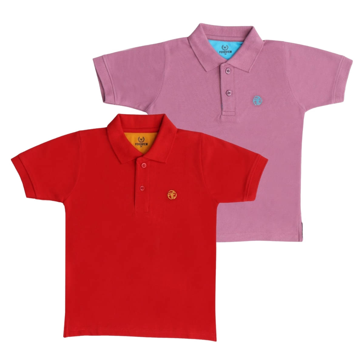     			FEVERFEW Pack of 2 Boys Cotton Blend Polo T-Shirt ( Multicolor 2 )