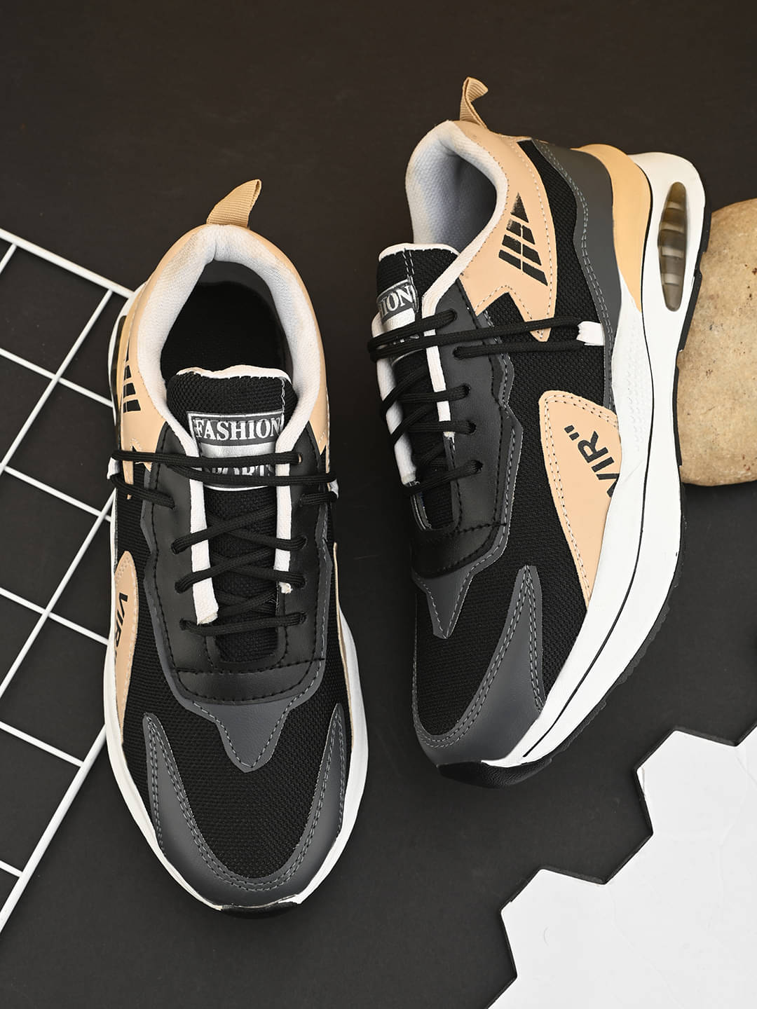 Groofer Black Men's Sports Running Shoes     			Groofer Black Men's Sports Running Shoes