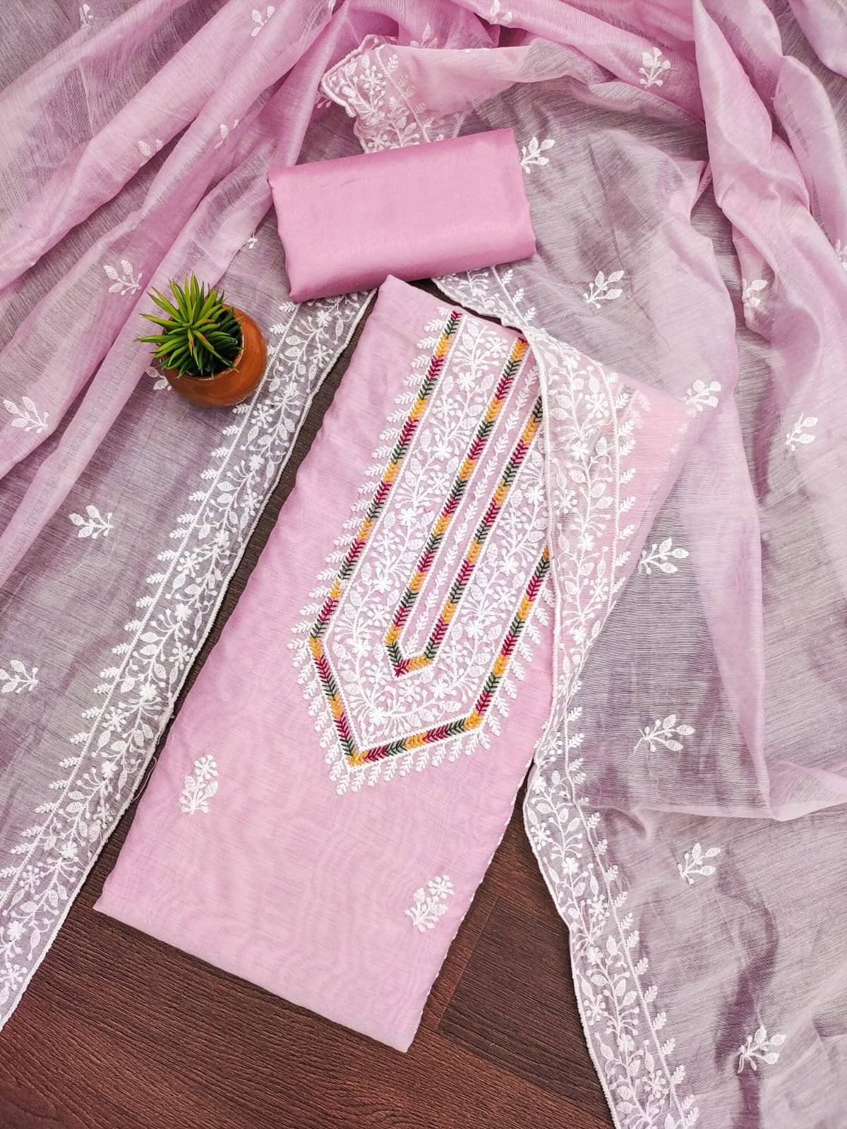 HL SILKMILLS Women Chanderi Unstitched Dress Material ( Pink ) HL SILKMILLS Women Chanderi Unstitched Dress Material ( Pink )