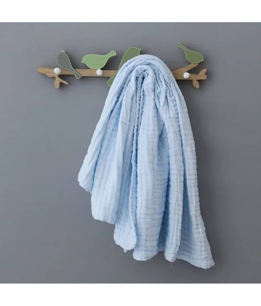     			HONOR YOUR HOME Single Blue Cotton Bath Towels