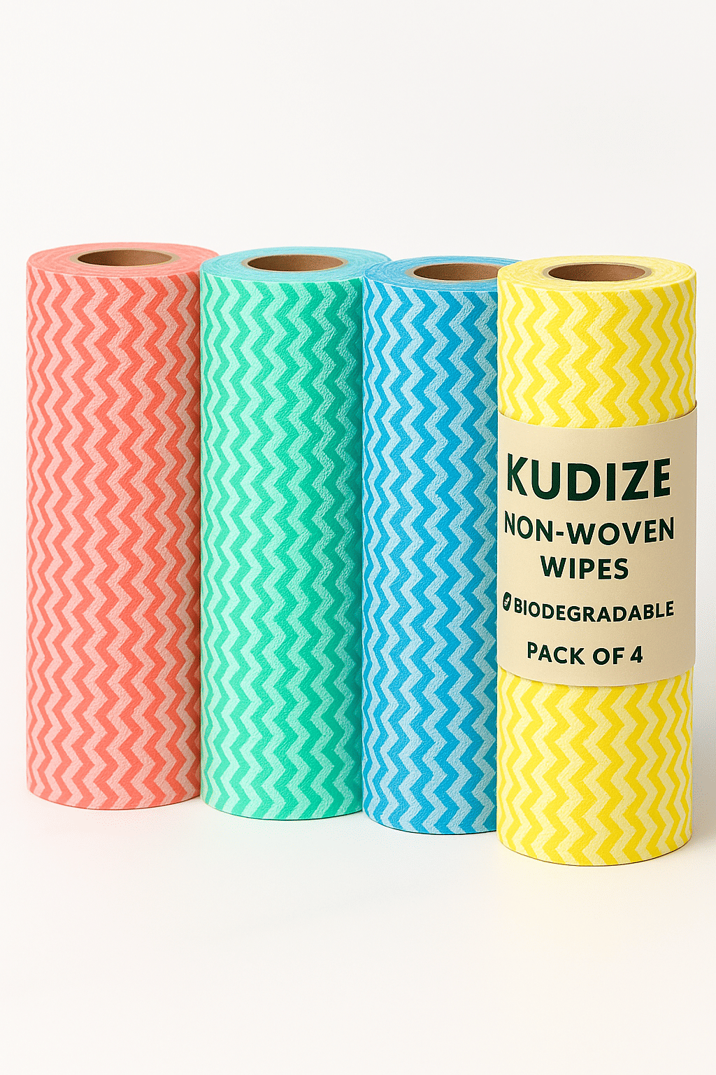 KUDIZE (Pack Of - 4) Washable & Reusable Non-Woven 50 GSM Kitchen Towels Tissue Roll Cleaning Wipes 80 Pulls for Home & Kitchen Cleansing Super Absorbent Soft & Hygienic. any Color KUDIZE (Pack Of - 4) Washable & Reusable Non-Woven 50 GSM Kitchen Towels Tissue Roll Cleaning Wipes 80 Pulls for Home & Kitchen Cleansing Super Absorbent Soft & Hygienic. any Color