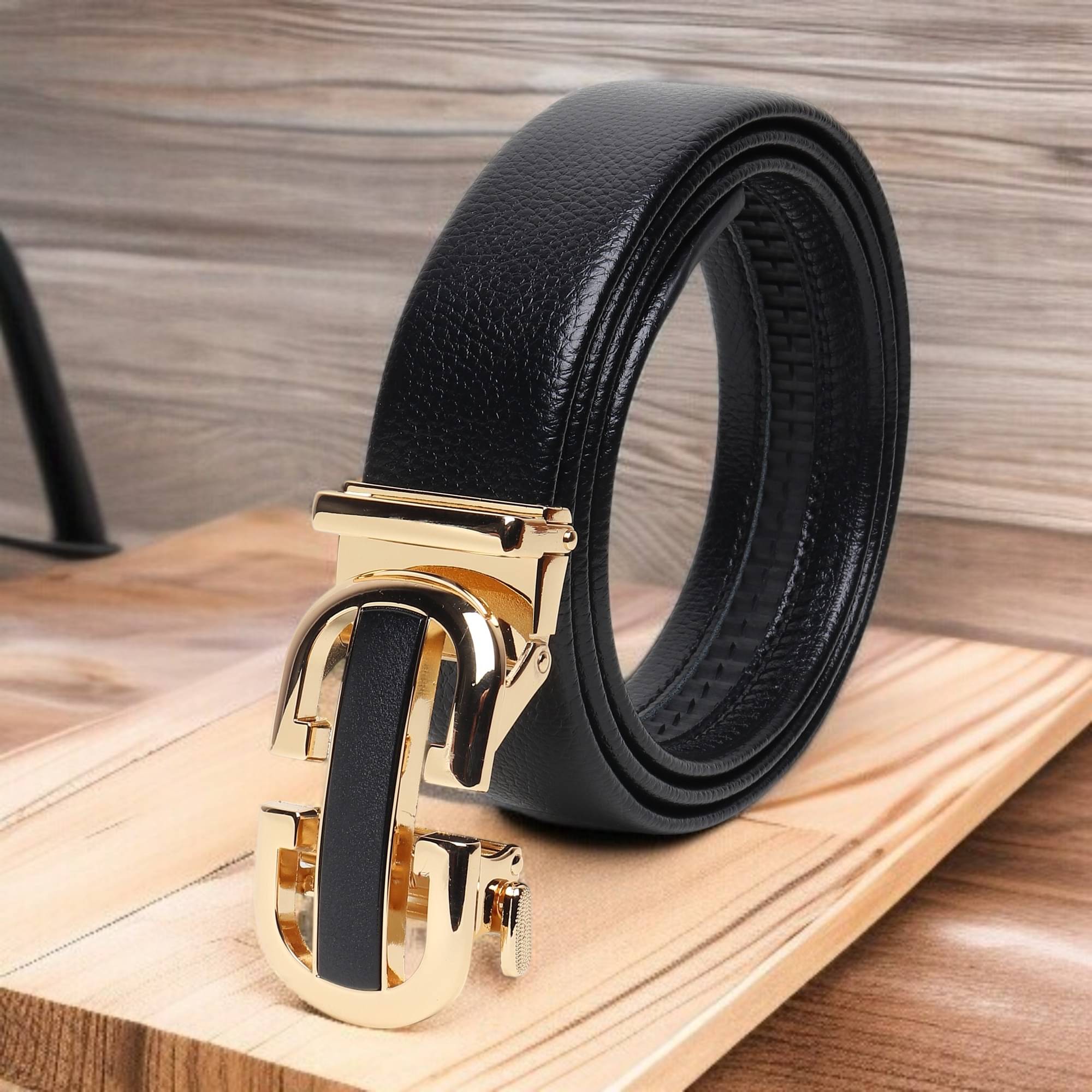     			Loopa - Black Synthetic Men's Formal Belt ( Pack of 1 )