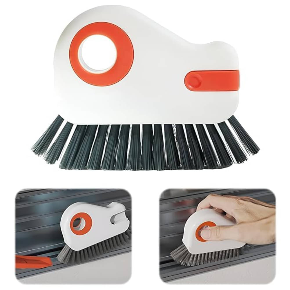     			NEKIFACE 2 in 1 Groove Cleaning Brush Window Track Cleaning Tools, Multifunction Grout Cleaner Tool Grip Brush Hard Bristle Crevice Cleaning Brush for Sliding Door Track, Window Sill, Window Seal