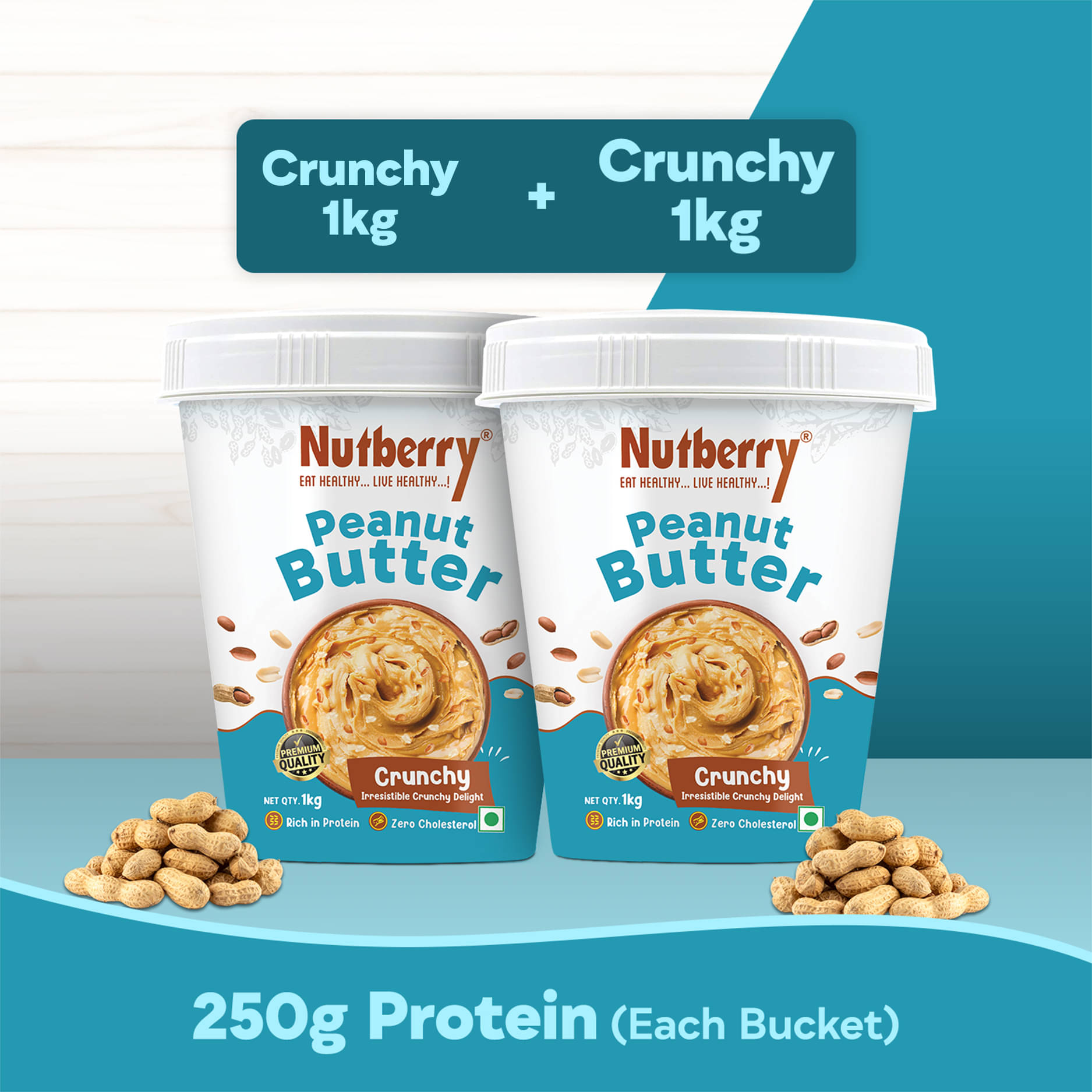 Nutberry 2 kg Chunky Nut Butter ( Pack of 2 )     			Nutberry 2 kg Chunky Nut Butter ( Pack of 2 )