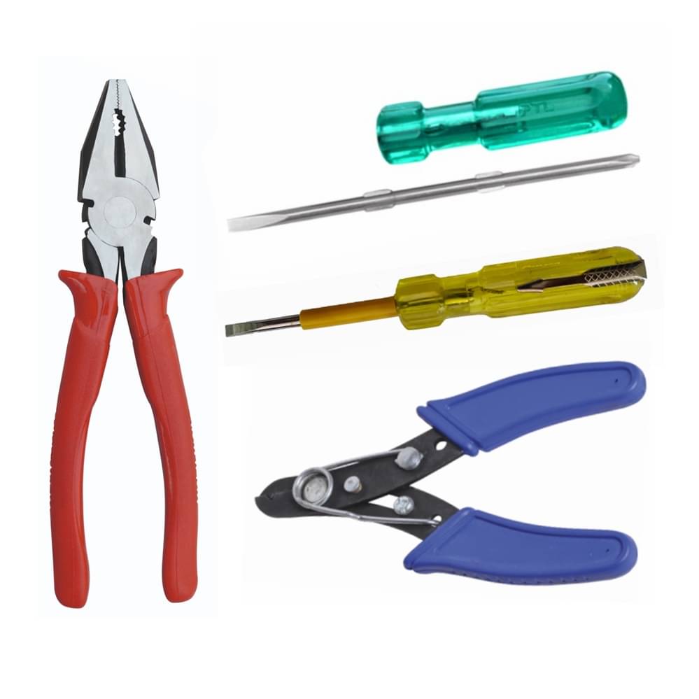     			Oaykay Hand Tools Combo Heavy Duty 8" Plier , Wire Cutter 6" 150mm , 2 in 1 Screw Driver & Tester (set of 4) all tools heavy duty