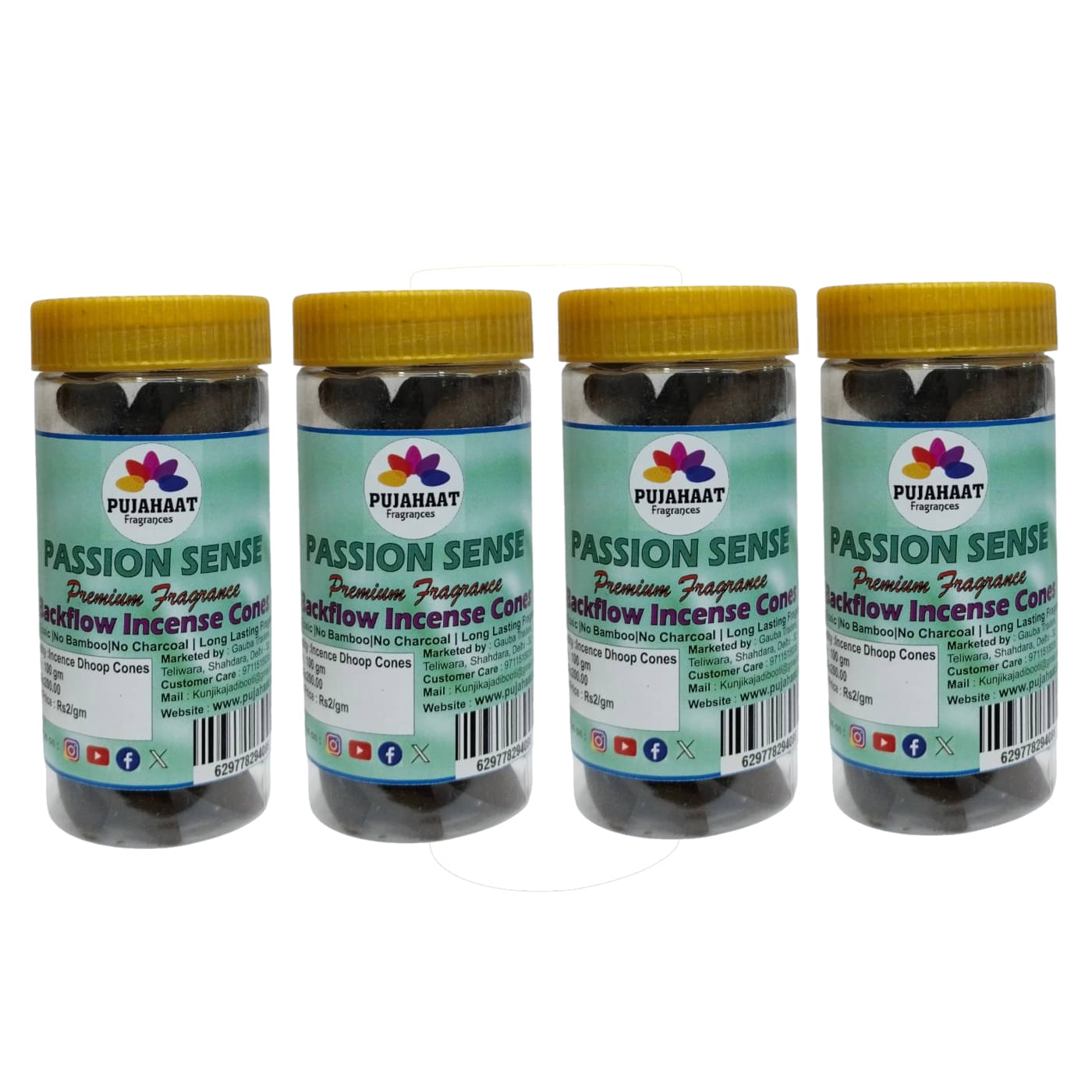     			Pujahaat Incense Dhoop Cone Perfumed Scented 400 gm ( Pack of 4 )