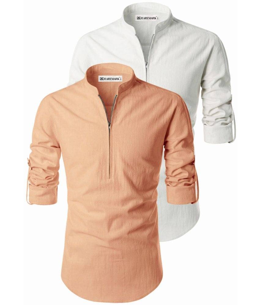 RAREMARK Orange Cotton Men's Regular Kurta ( Pack of 2 ) RAREMARK Orange Cotton Men's Regular Kurta ( Pack of 2 )