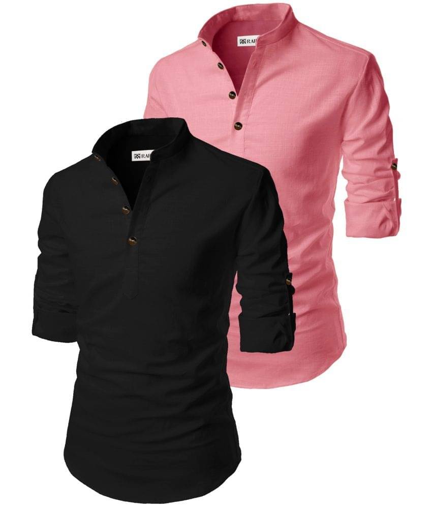 RAREMARK Peach Cotton Men's Regular Kurta ( Pack of 2 ) RAREMARK Peach Cotton Men's Regular Kurta ( Pack of 2 )