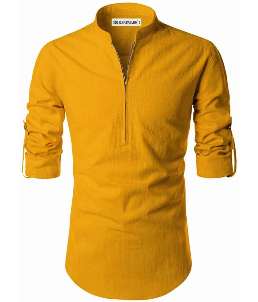 RAREMARK Yellow Cotton Men's Regular Kurta ( Pack of 1 ) RAREMARK Yellow Cotton Men's Regular Kurta ( Pack of 1 )
