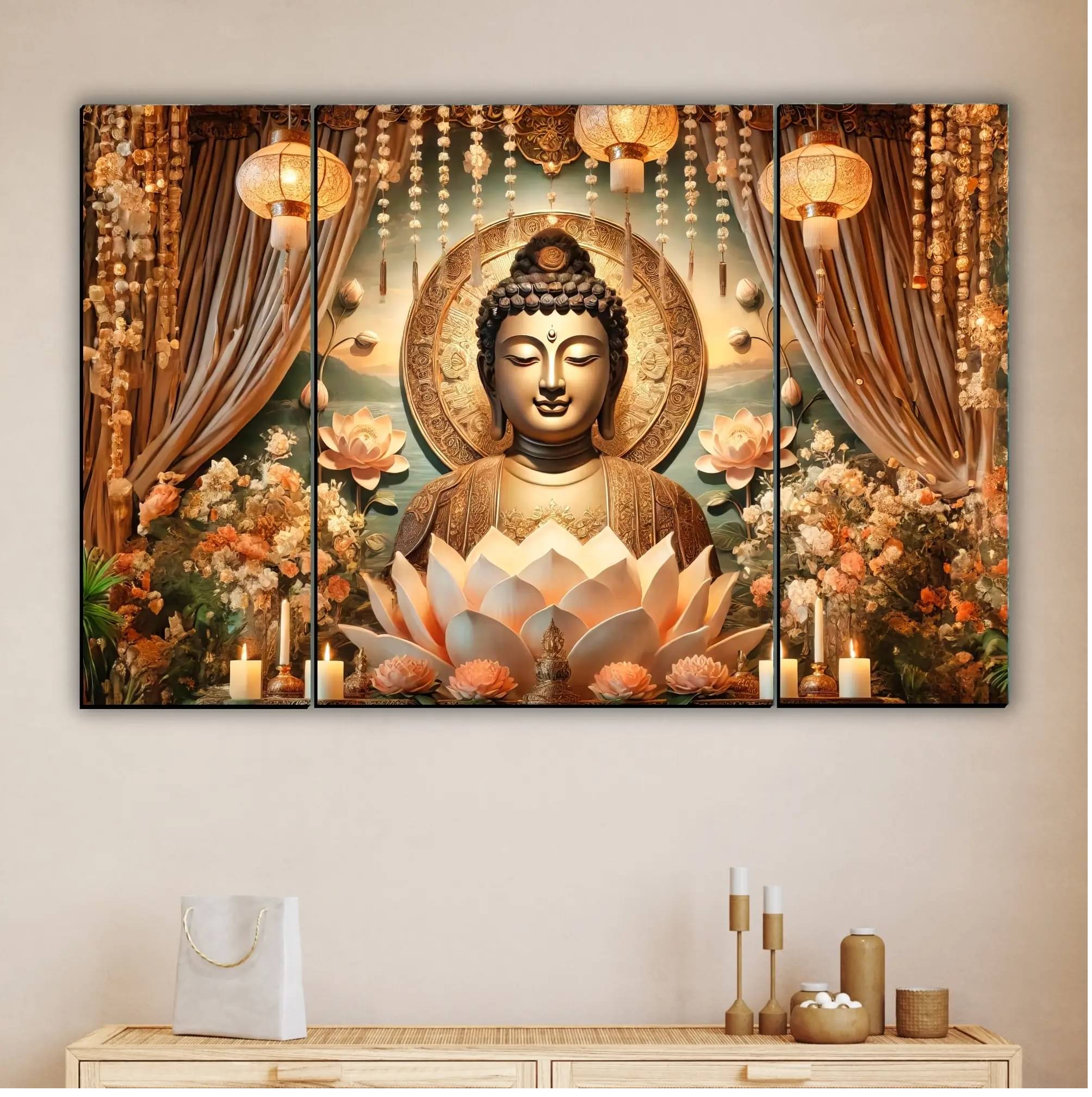     			SNDArt MDF Wall Hanging Multicolour Single Photo Frame No. of Pieces- 3