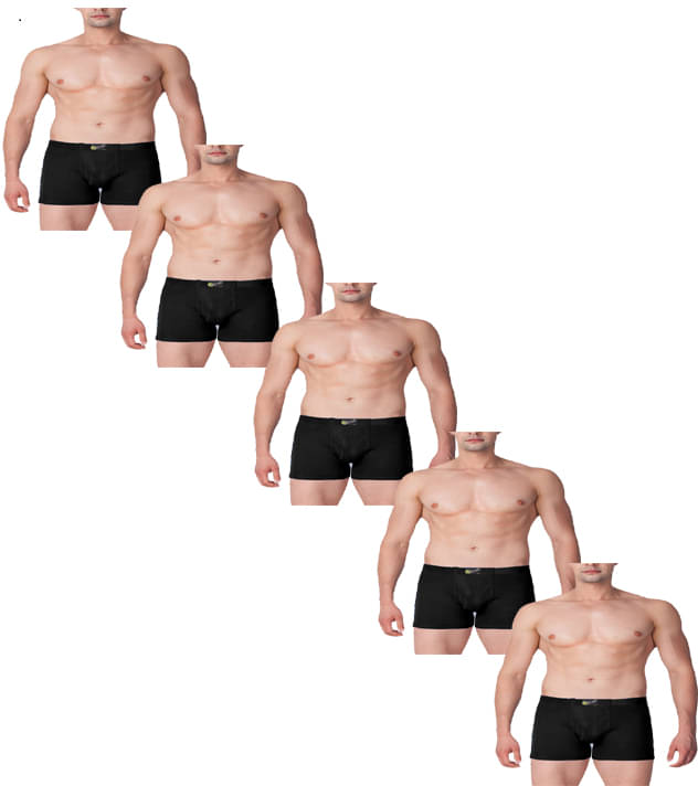     			Vee Saa Hosiery Pack of 5 Cotton Trunks For Men's ( Black )