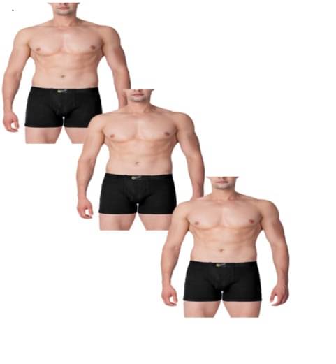 Vee Saa Hosiery Pack of 3 Cotton Trunks For Men's ( Black ) Vee Saa Hosiery Pack of 3 Cotton Trunks For Men's ( Black )