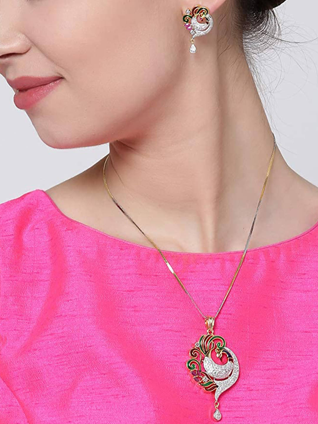     			YOUBELLA Multi Color Alloy Necklace Set ( Pack of 1 )