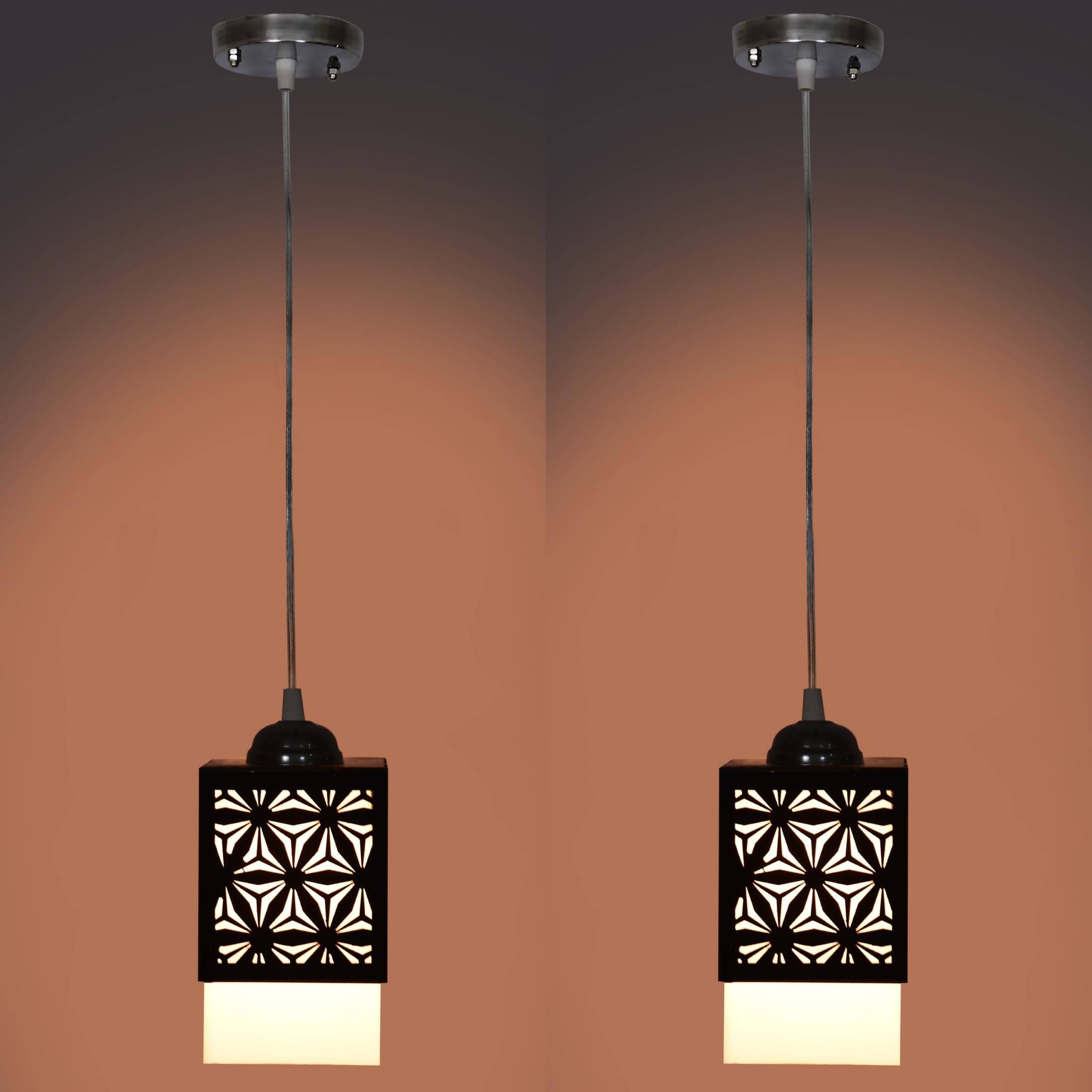 AFAST Wood Black Hanging Lights - Pack of 2 AFAST Wood Black Hanging Lights - Pack of 2
