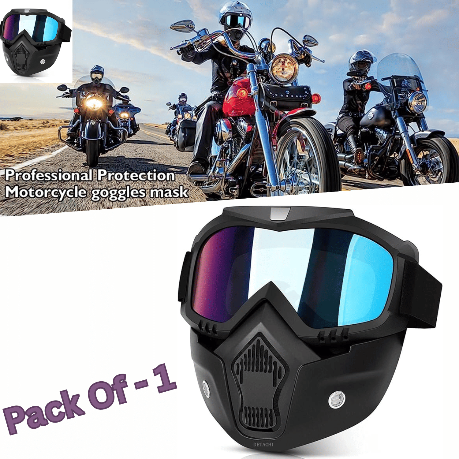 Aksmit Pack Of 1 Goggle Mask Anti Scratch UV Protective Open Face & Eyewear Windproof Dirt Shield Adjustable Strap Soft Foam Padded Detachable for Cycling Bike Off Road Racing Riding Unisex Aksmit Pack Of 1 Goggle Mask Anti Scratch UV Protective Open Face & Eyewear Windproof Dirt Shield Adjustable Strap Soft Foam Padded Detachable for Cycling Bike Off Road Racing Riding Unisex
