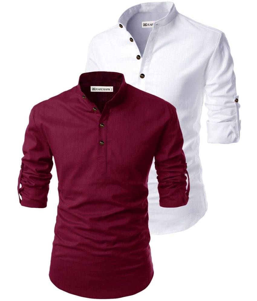 RAREMARK Grey Cotton Men's Regular Kurta ( Pack of 2 ) RAREMARK Grey Cotton Men's Regular Kurta ( Pack of 2 )