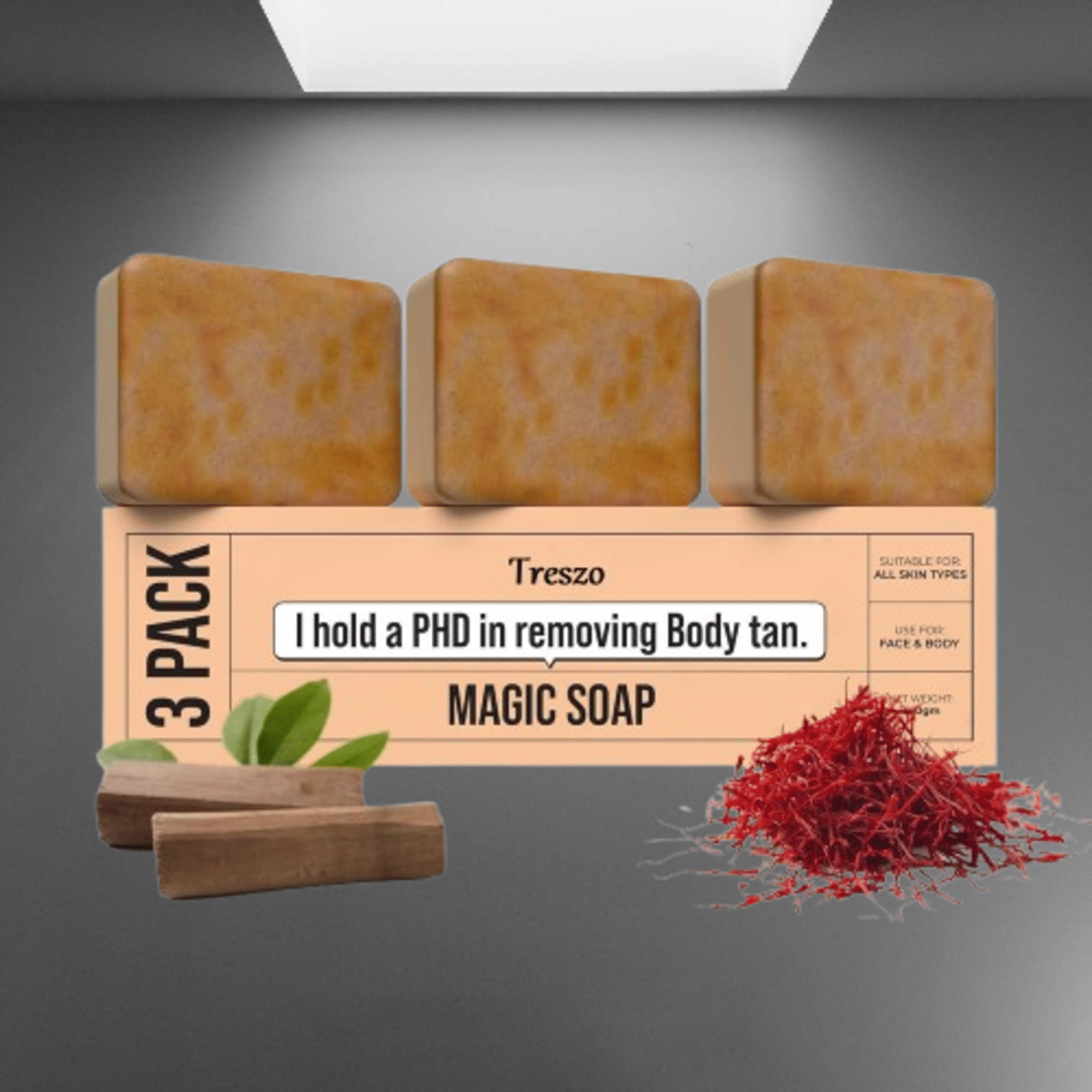Treszo Beauty Gharr Magic Soap for tan removal Soap for All Skin Type ( Pack of 3 )