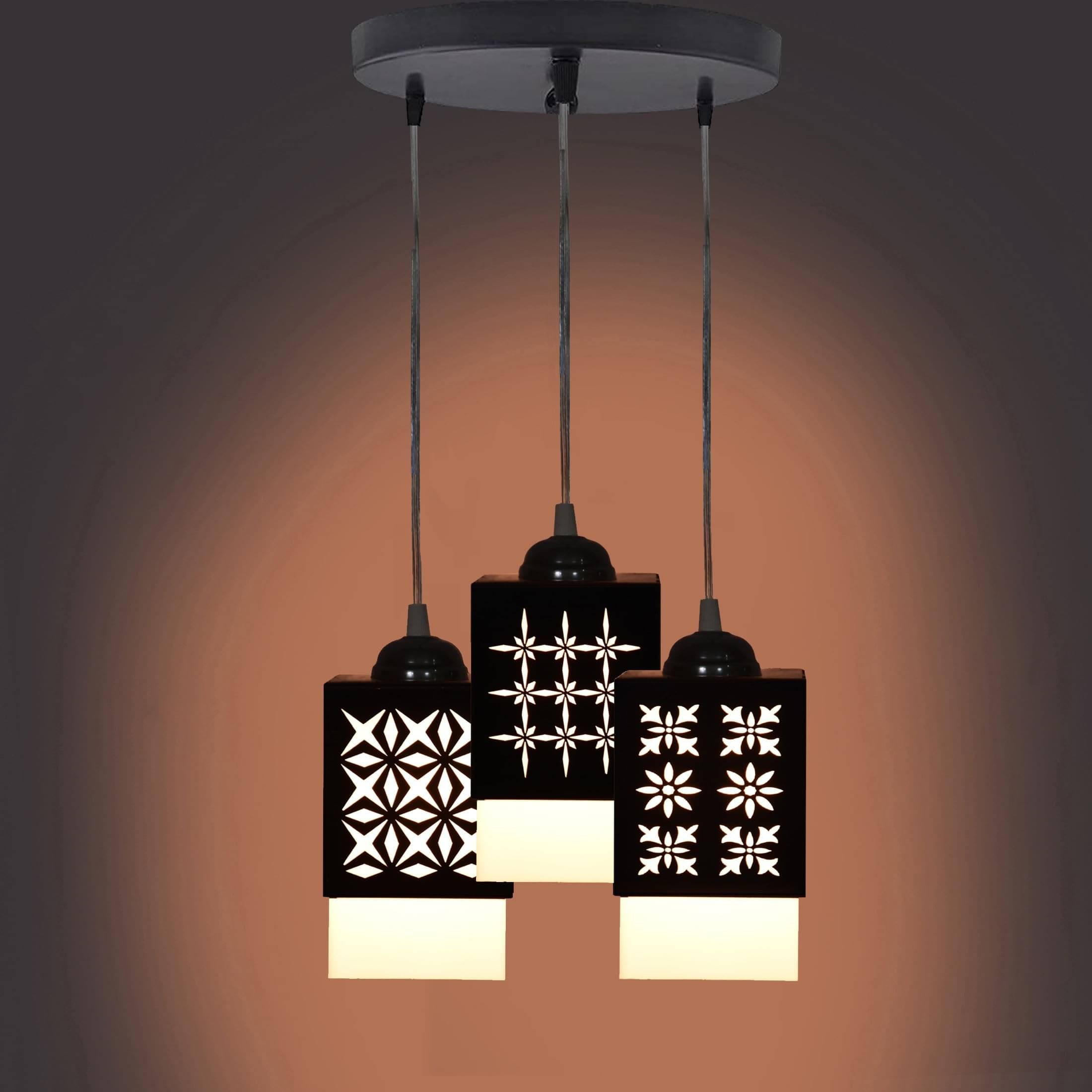 AFAST Wood Black Hanging Lights - Pack of 3 AFAST Wood Black Hanging Lights - Pack of 3