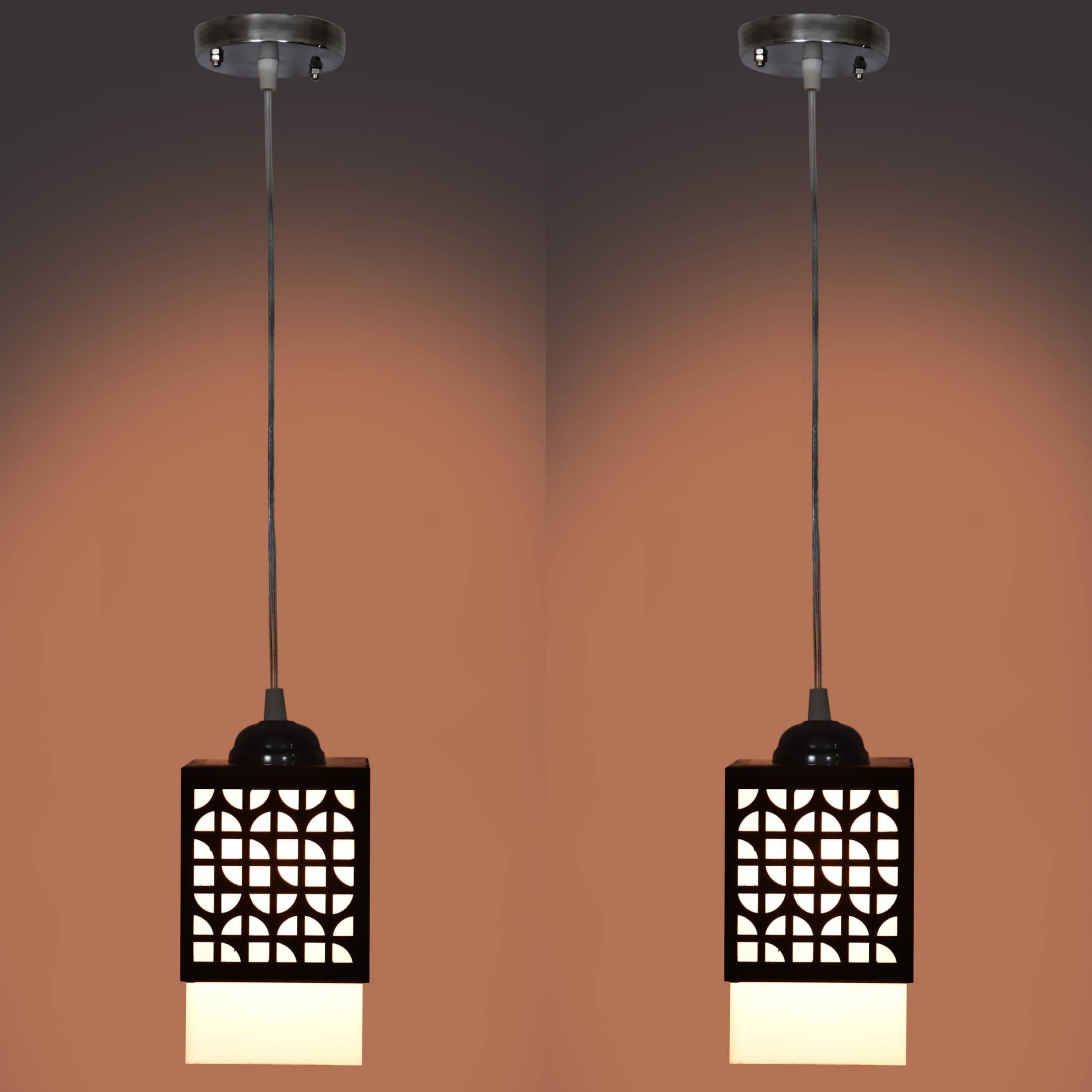 AFAST Wood Black Hanging Lights - Pack of 2 AFAST Wood Black Hanging Lights - Pack of 2