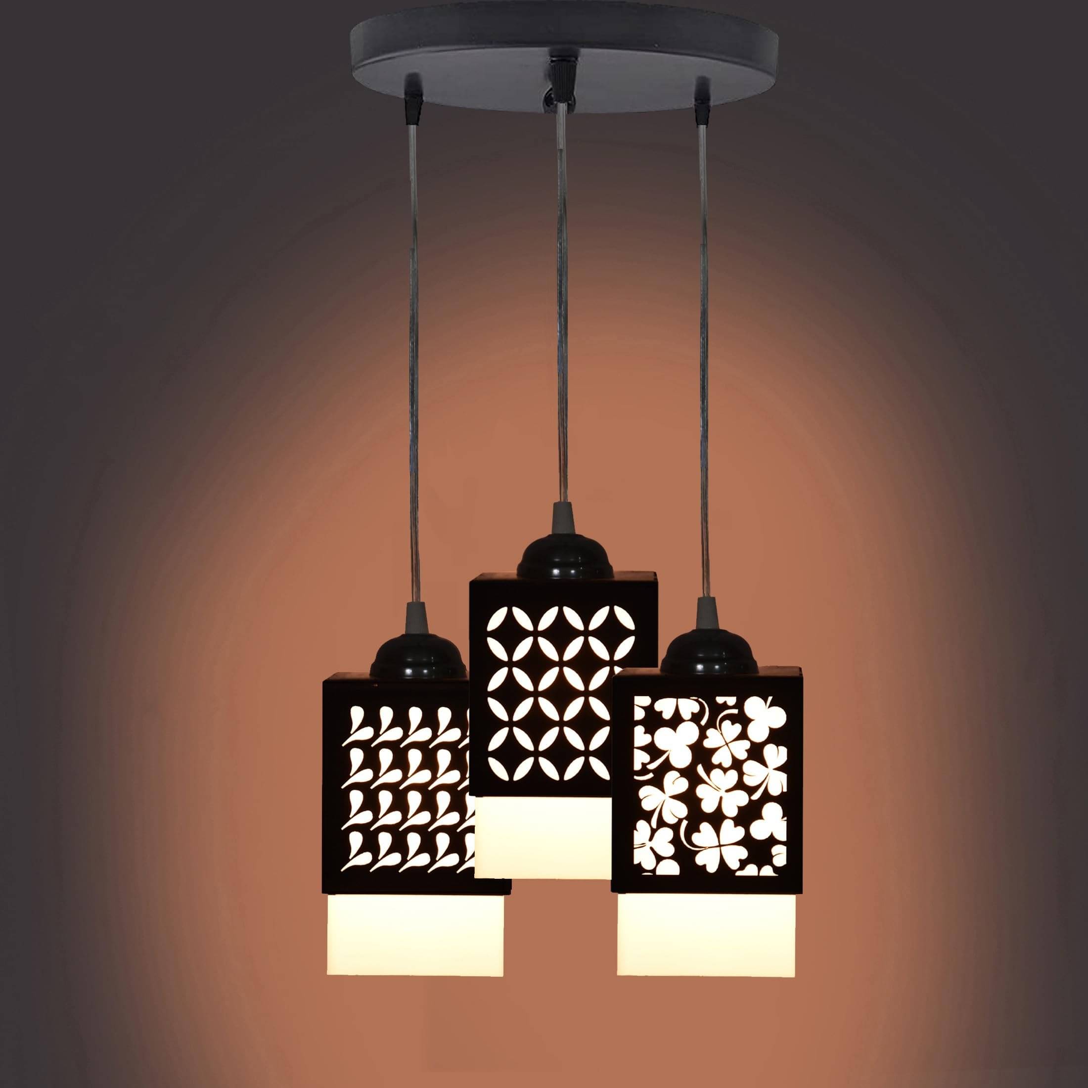 AFAST Wood Black Hanging Lights - Pack of 3 AFAST Wood Black Hanging Lights - Pack of 3