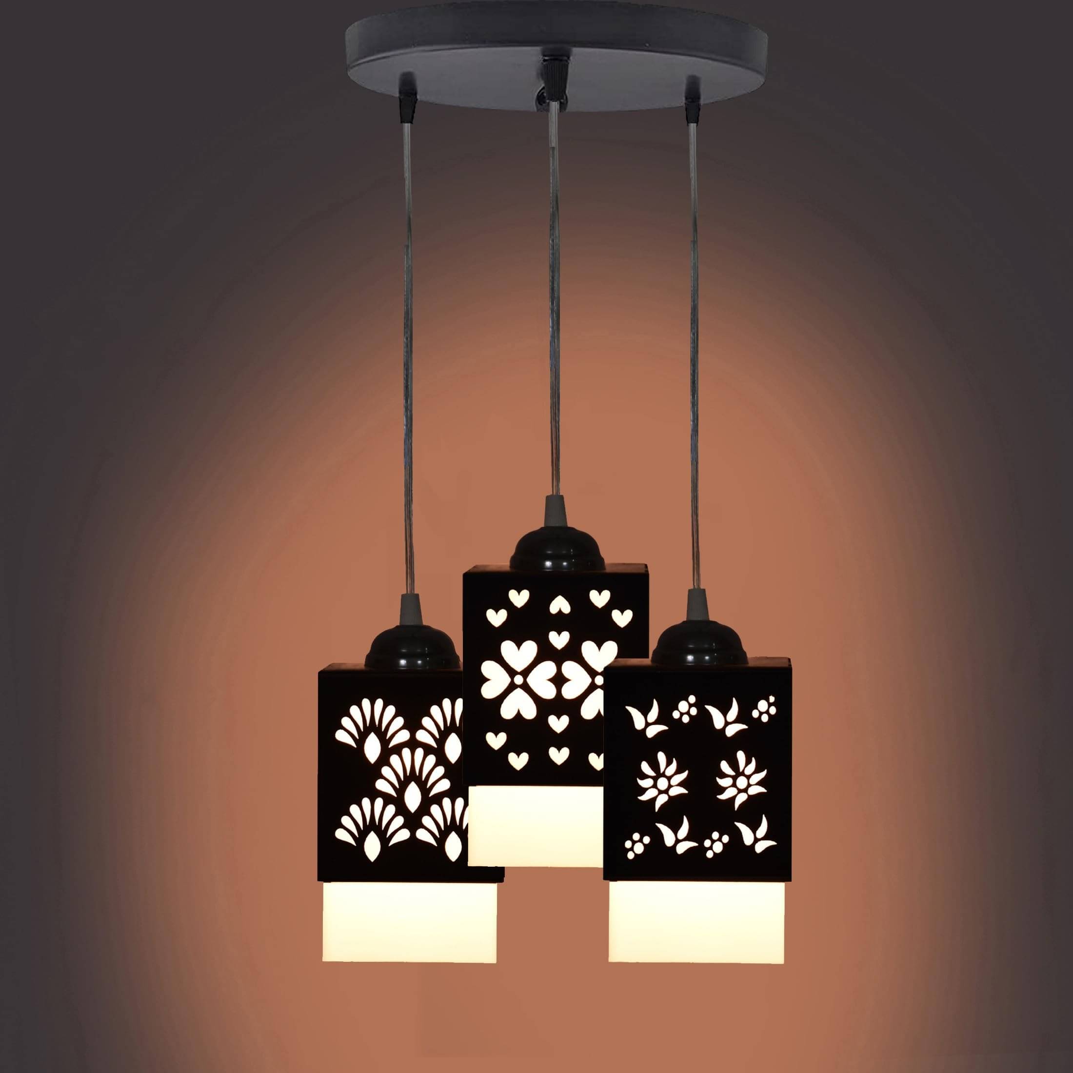 AFAST Wood Black Hanging Lights - Pack of 3 AFAST Wood Black Hanging Lights - Pack of 3