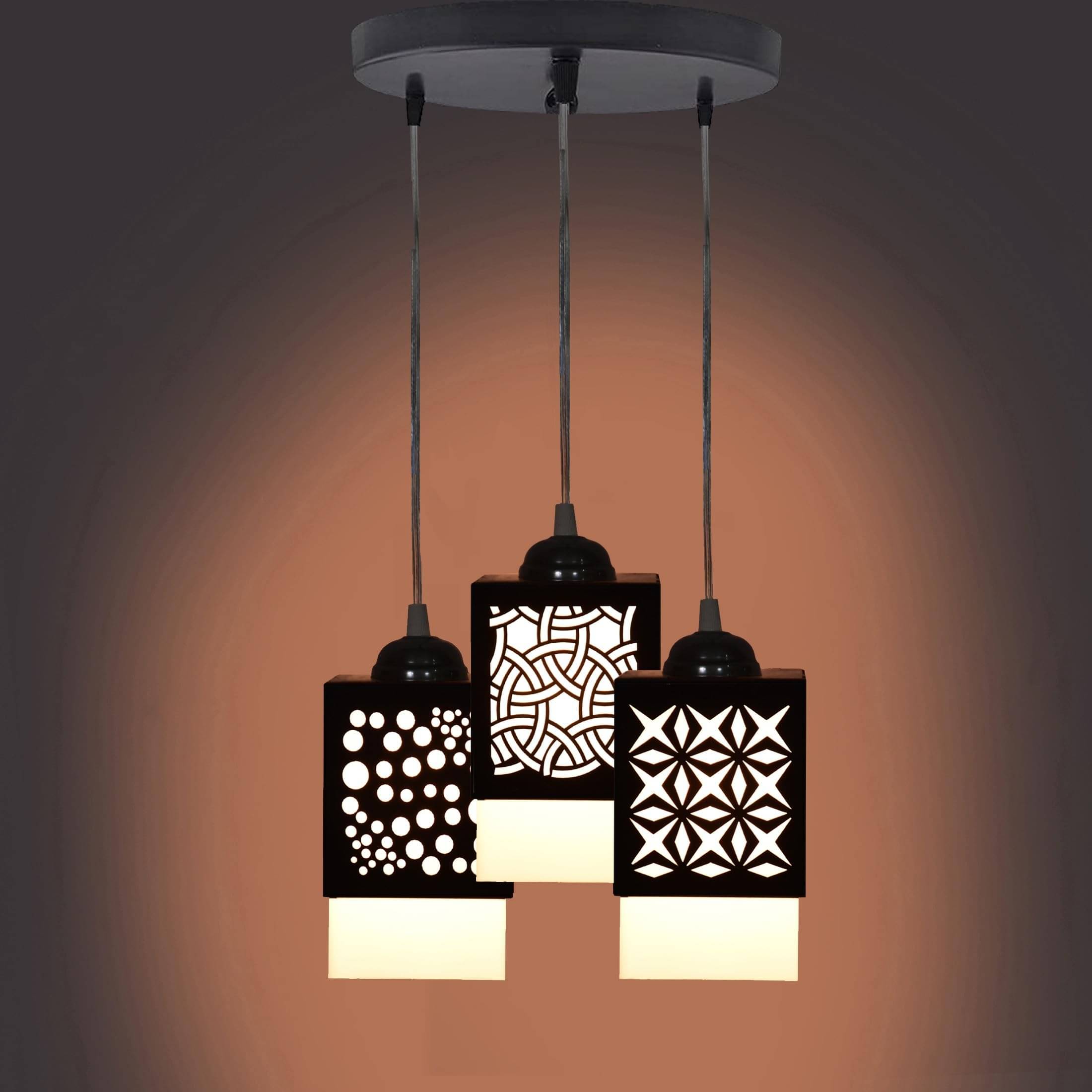 AFAST Wood Black Hanging Lights - Pack of 3 AFAST Wood Black Hanging Lights - Pack of 3