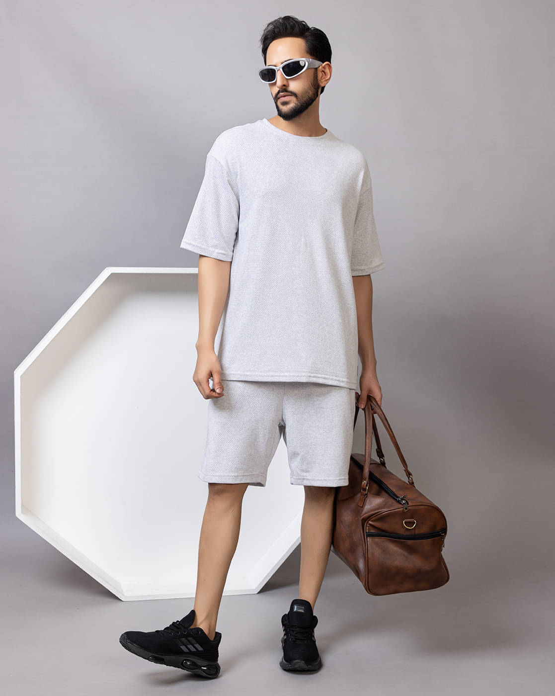 ARMENOR Men's T-shirt With Shorts Co-Ords Set ( Pack of 1 , Light Grey ) ARMENOR Men's T-shirt With Shorts Co-Ords Set ( Pack of 1 , Light Grey )
