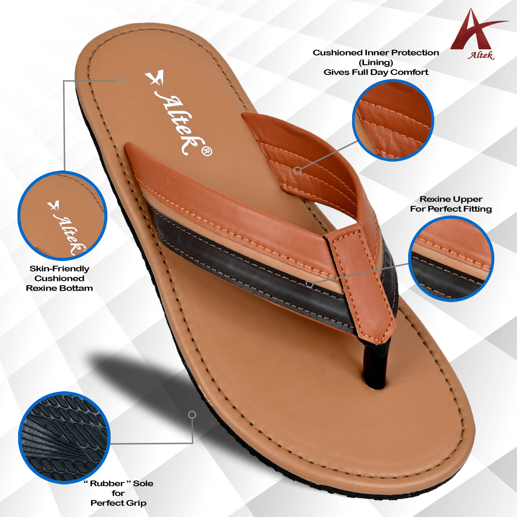     			Altek Tan Men's Daily Slipper