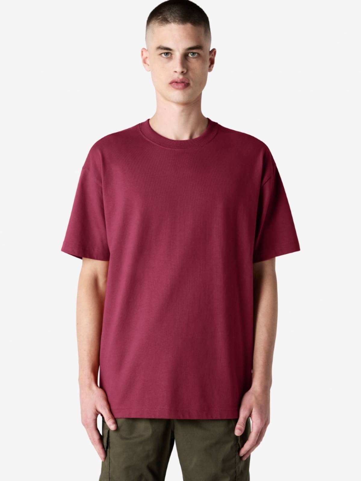     			American Apparel Men Cotton Oversized Fit Solid T-Shirt ( Maroon )