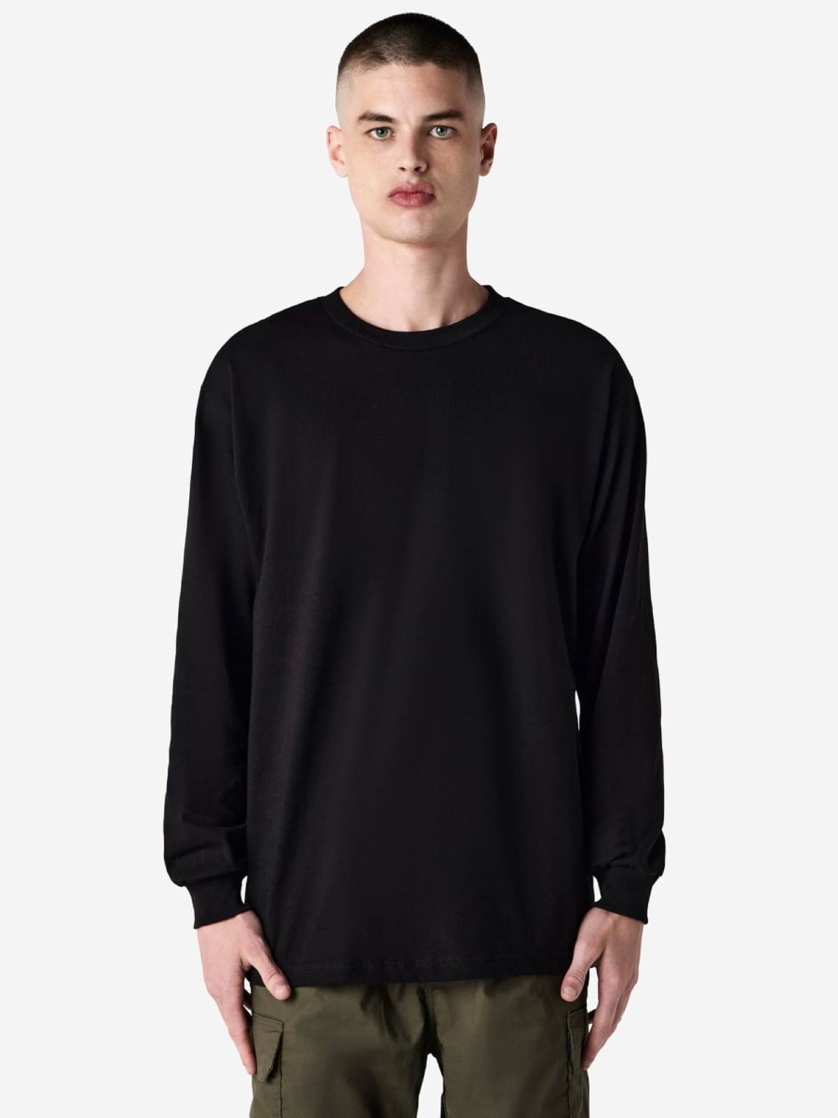     			American Apparel Men Cotton Relaxed Fit Solid T-Shirt ( Black )