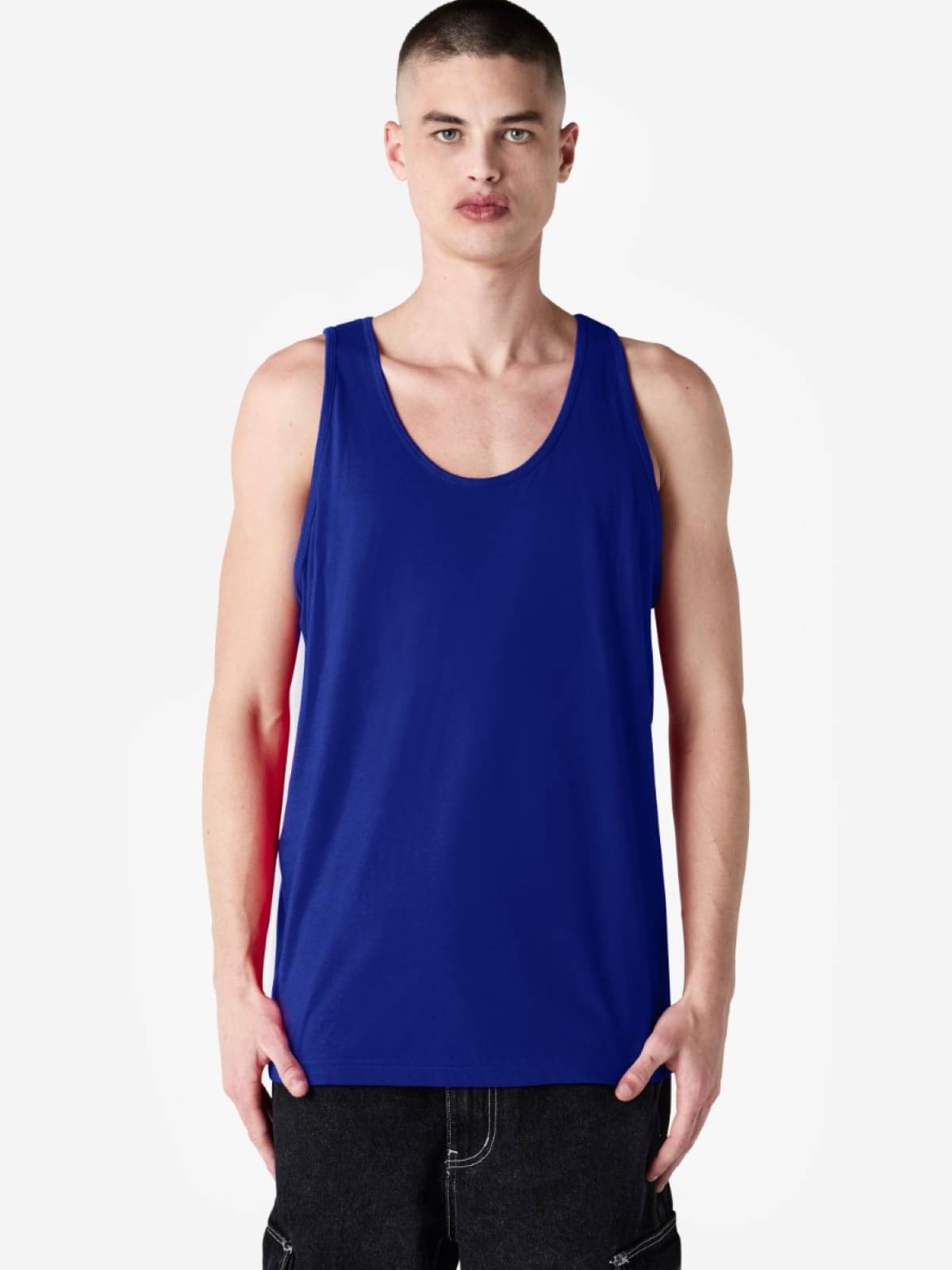 American Apparel Pack of 1 Cotton Gym Vest For Men ( Blue ) American Apparel Pack of 1 Cotton Gym Vest For Men ( Blue )