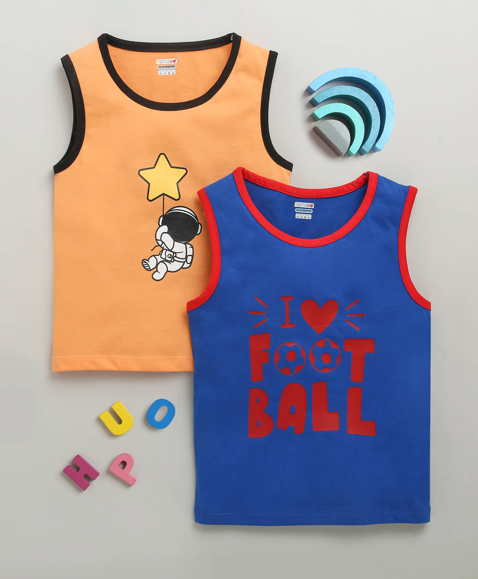     			BUMZEE Pack of 2 Boys Cotton T-Shirt ( Royal Blue )