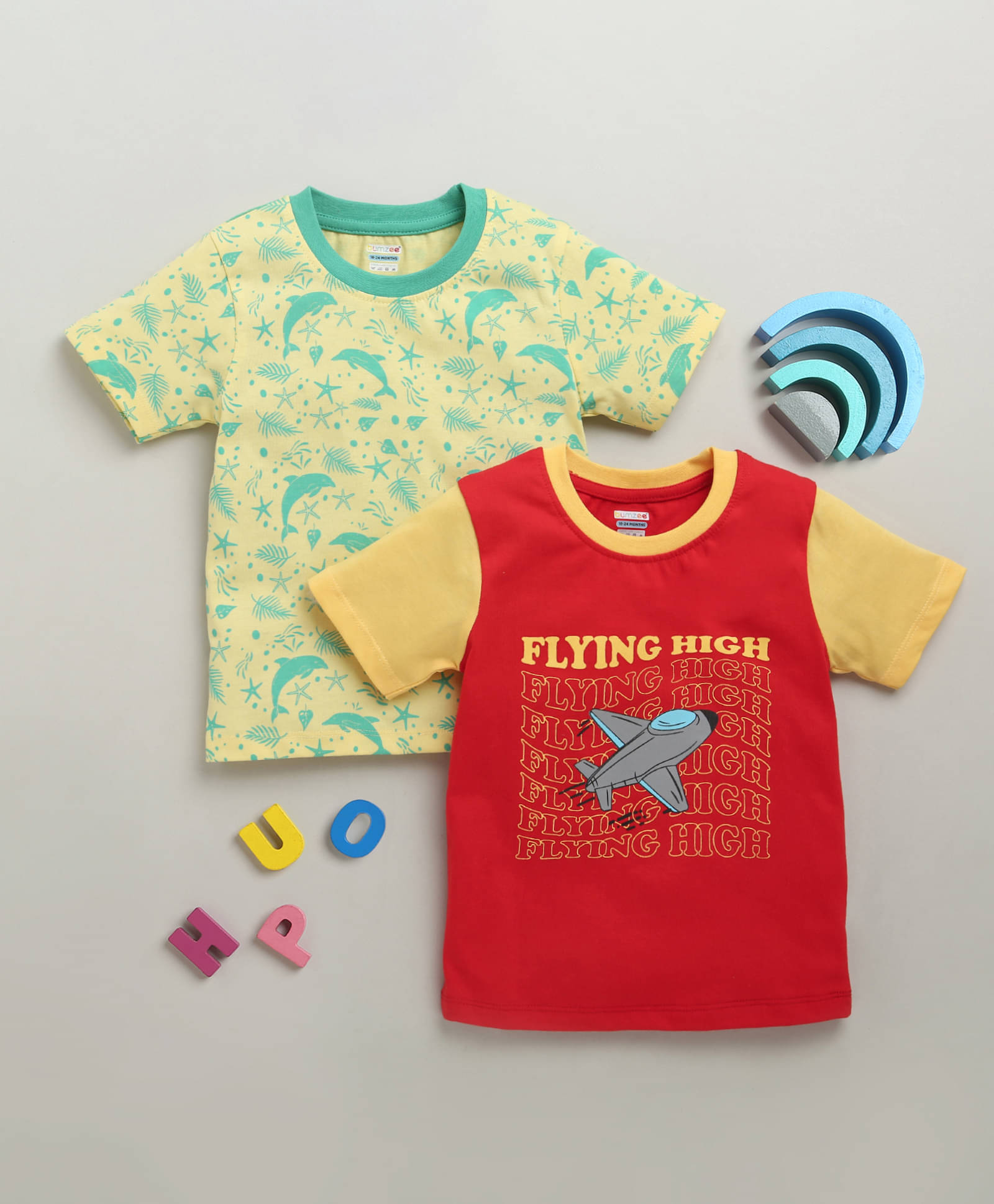     			BUMZEE Pack of 2 Boys Cotton T-Shirt ( Red )