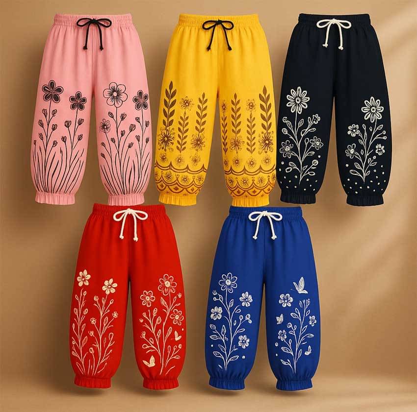 CUTE TREND Pack of 5 Girls Cotton Capris ( Multicolor 5 )     			CUTE TREND Pack of 5 Girls Cotton Capris ( Multicolor 5 )