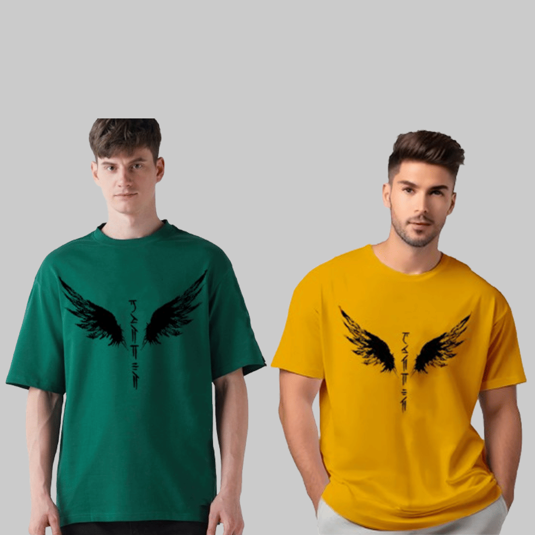 Glito Men Cotton Blend Oversized Fit Printed T-Shirt ( Green ) Glito Men Cotton Blend Oversized Fit Printed T-Shirt ( Green )