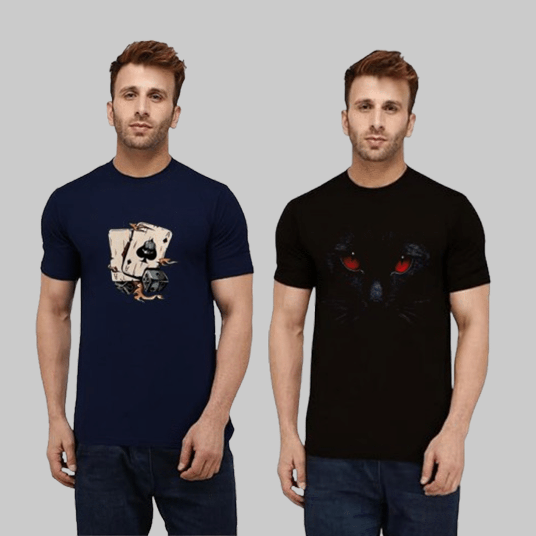     			Glito Men Cotton Blend Oversized Fit Printed T-Shirt ( Black )