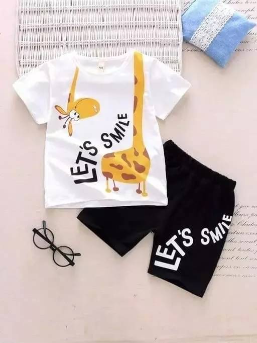     			JENNY GARMENT Pack of 1 Unisex Cotton Blend T-Shirt & Shorts Set ( White )