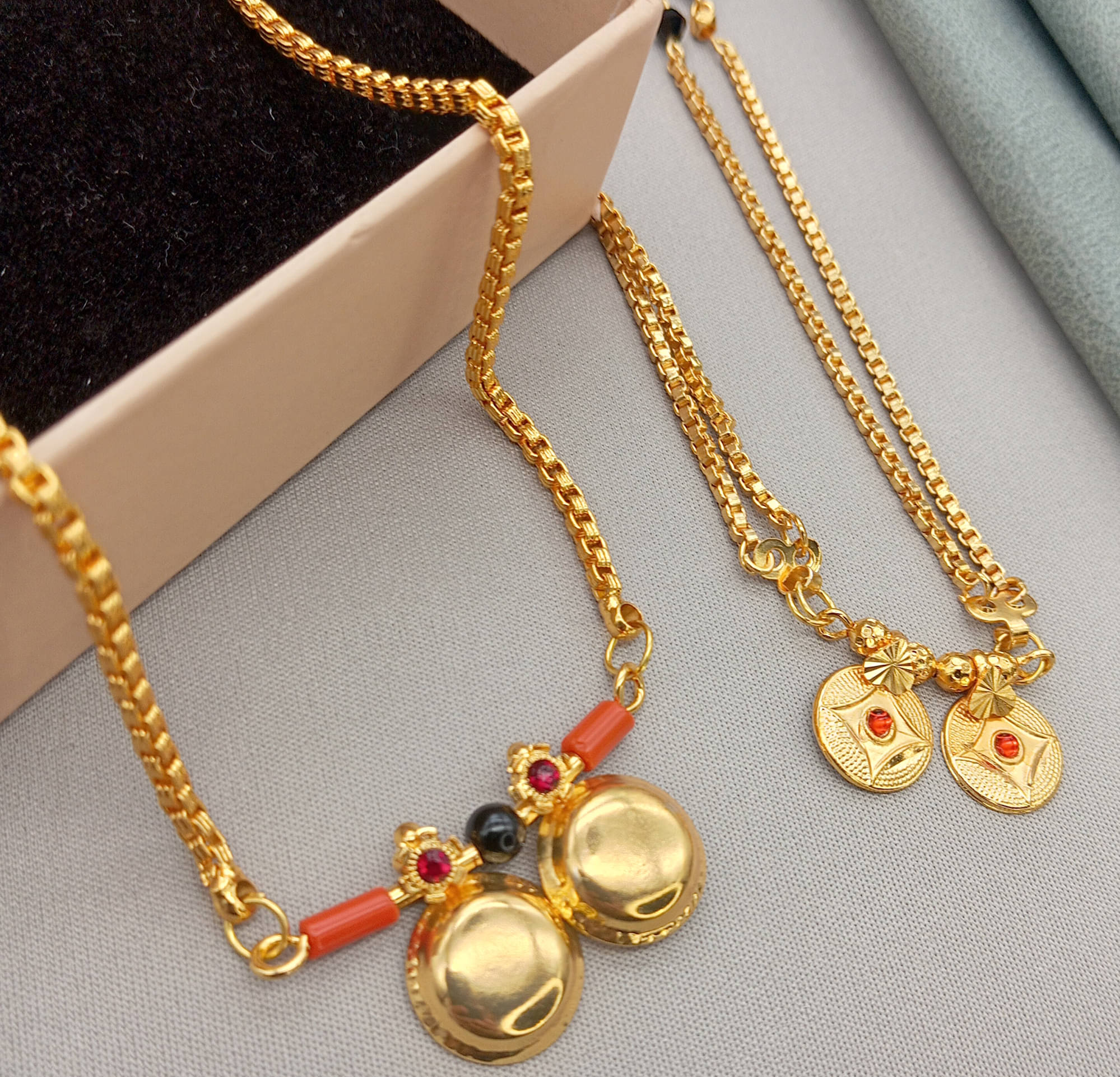     			JIPPA Golden Mangalsutra ( Pack of 2 )